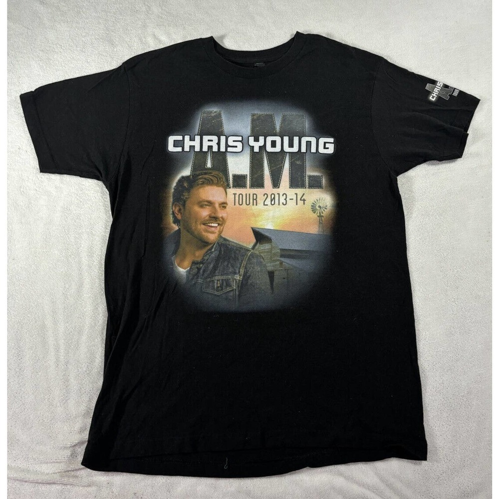 Chris Young 2013-2014 A.M. Tour Black Men's Large T-Shirt